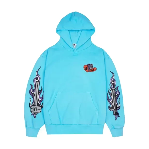 Blue Broken Heart Reaper Hoodie