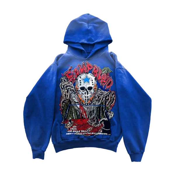 Camp Blood Hoodie – Faded Cobalt