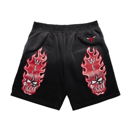 Warren Lotas Chicago Bulls Flaming Skull Shorts