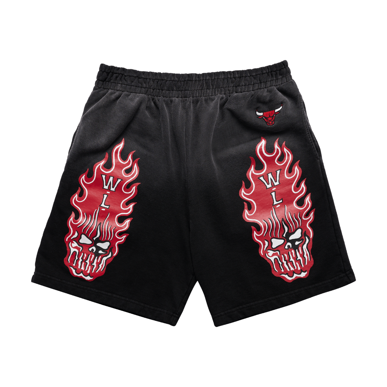 Warren Lotas Chicago Bulls Flaming Skull Shorts