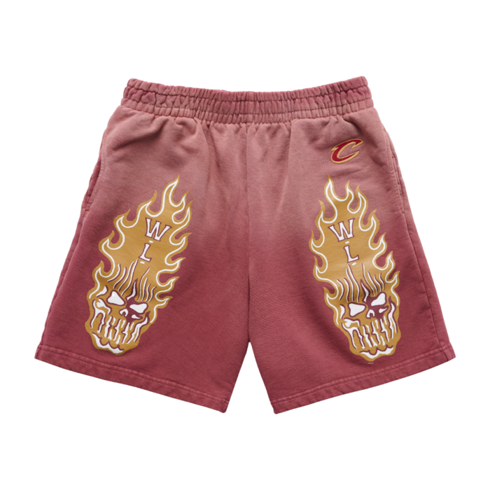 Warren Lotas Cleveland Cavaliers Flaming Skull Shorts