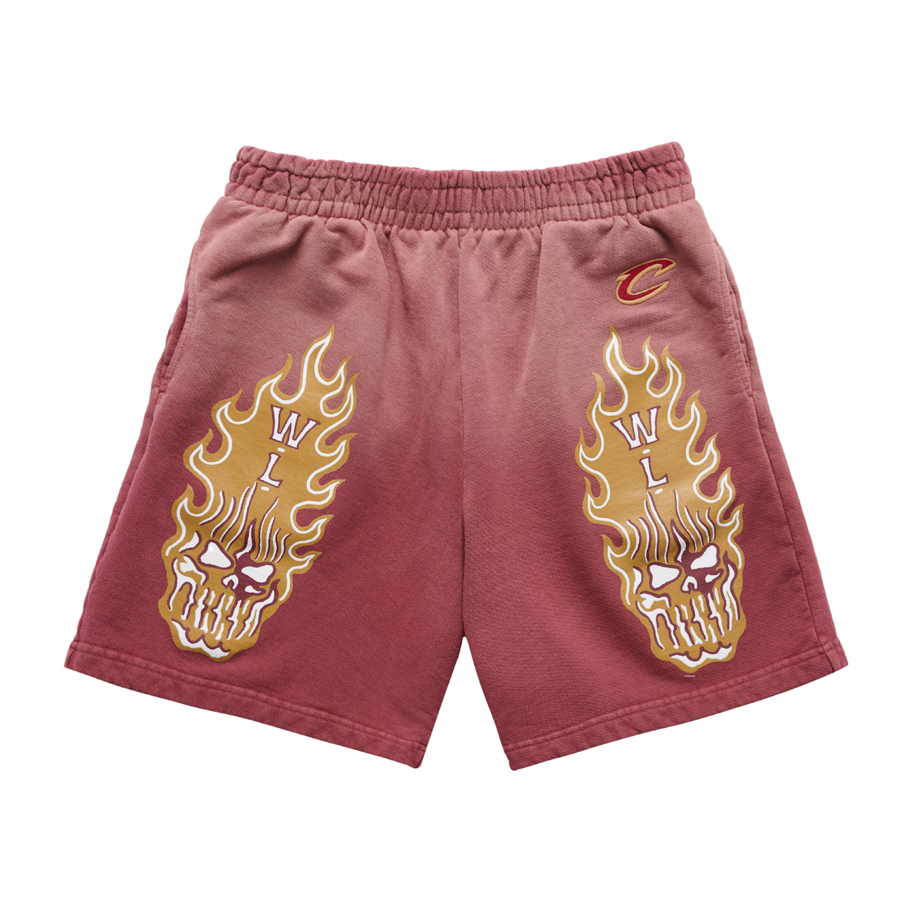 Warren Lotas Cleveland Cavaliers Flaming Skull Shorts