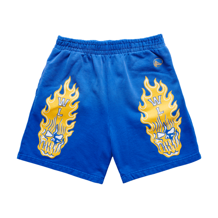 Warren Lotas Golden State Warriors Flaming Skull Shorts