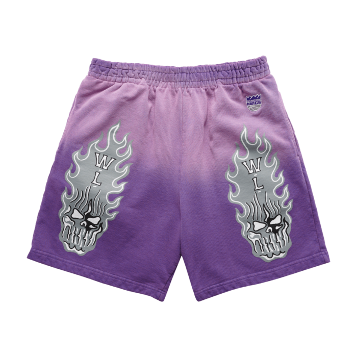 Warren Lotas Sacramento Kings Flaming Skull Shorts