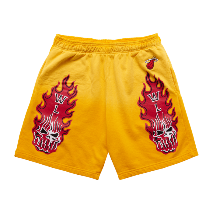 Warren Lotas Miami Heat Flaming Skull Shorts