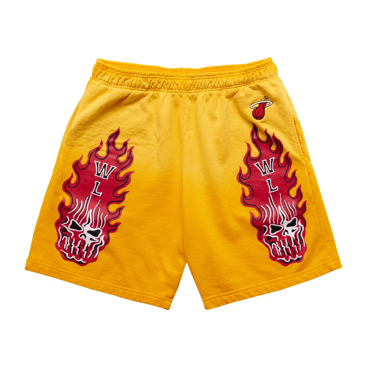 Warren Lotas Miami Heat Flaming Skull Shorts