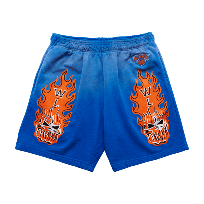 Warren Lotas New York Knicks Flaming Skull Shorts