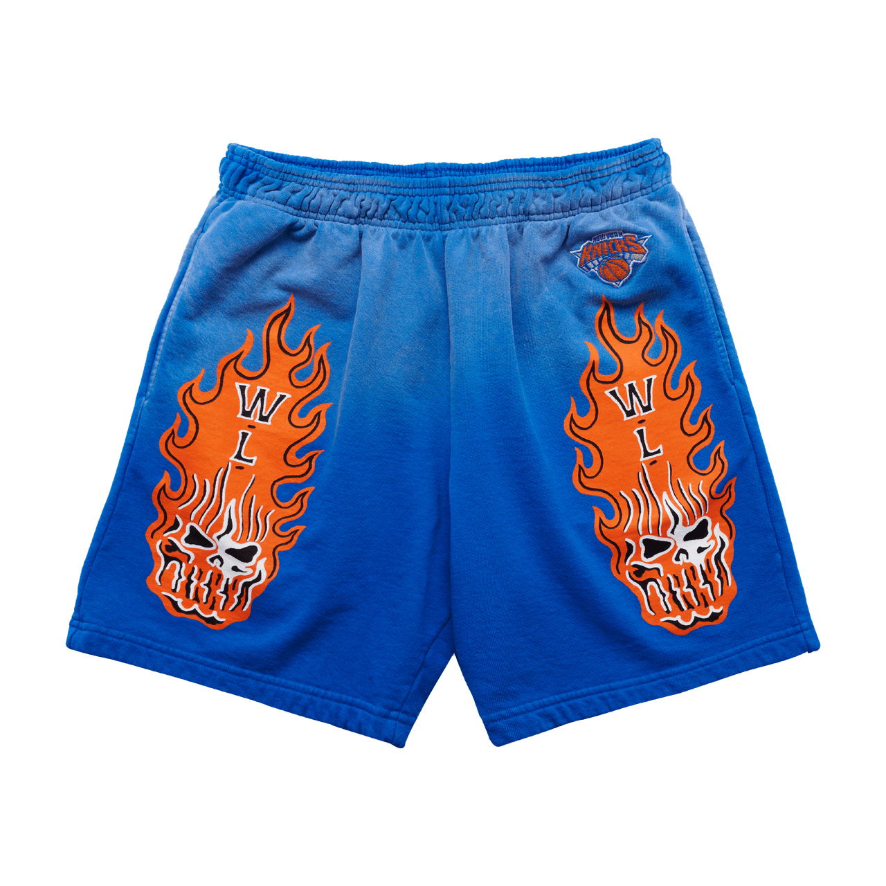 Warren Lotas New York Knicks Flaming Skull Shorts