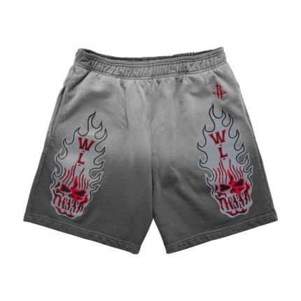 Warren Lotas Houston Rockets Flaming Skull Shorts