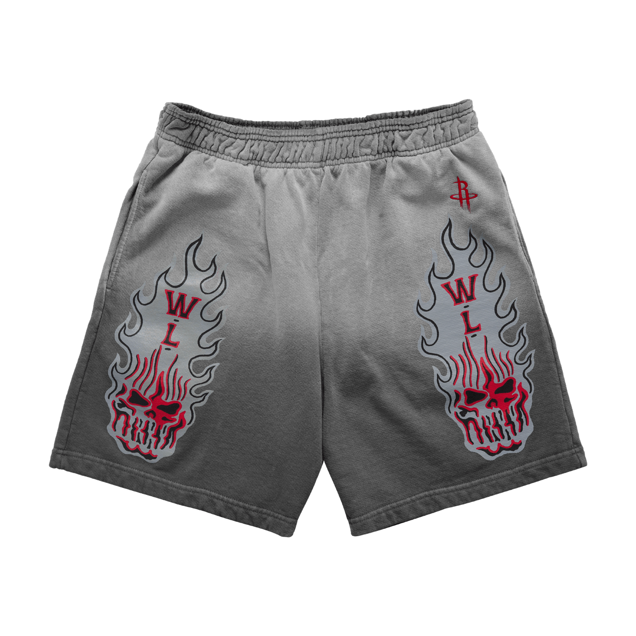 Warren Lotas Houston Rockets Flaming Skull Shorts